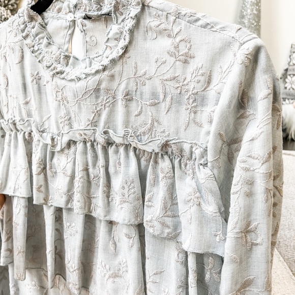 Zara embroidered ruffle top - Picture 4 of 7